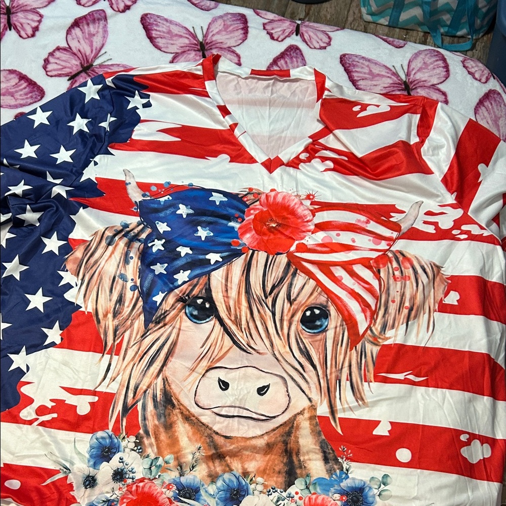 Patriotic Cow Print Shirt